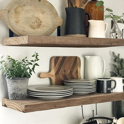 Floating Shelves, 8 Inch Deep Rustic Solid Reclaimed Wood Wall Shelves - Image 6