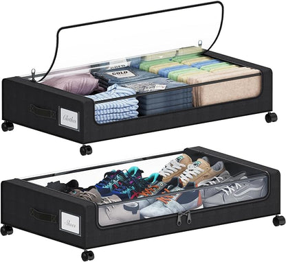 Tututry Under Bed Storage with Wheels, XXL 60L Under the Bed Storage Bins by Tututry
