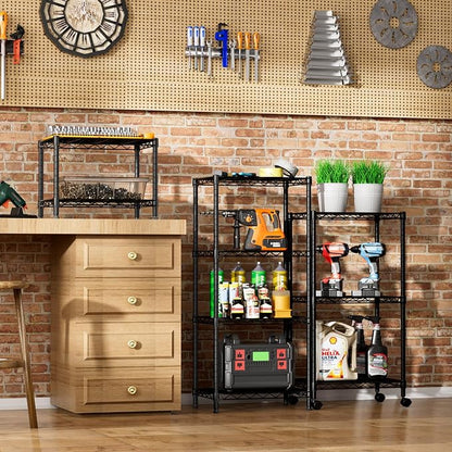 SINGAYE Small Wire 2 Shelves Pantry Metal Shelf Floor Organizer Under Desk | - Image 6