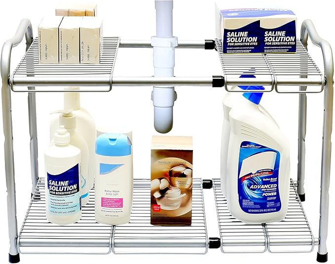 Deco Brothers Under Sink 2 Tier Expandable Shelf Organizer by DecoBrothers