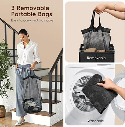 185L Laundry Hamper 3 Section, Laundry Hamper - Image 5