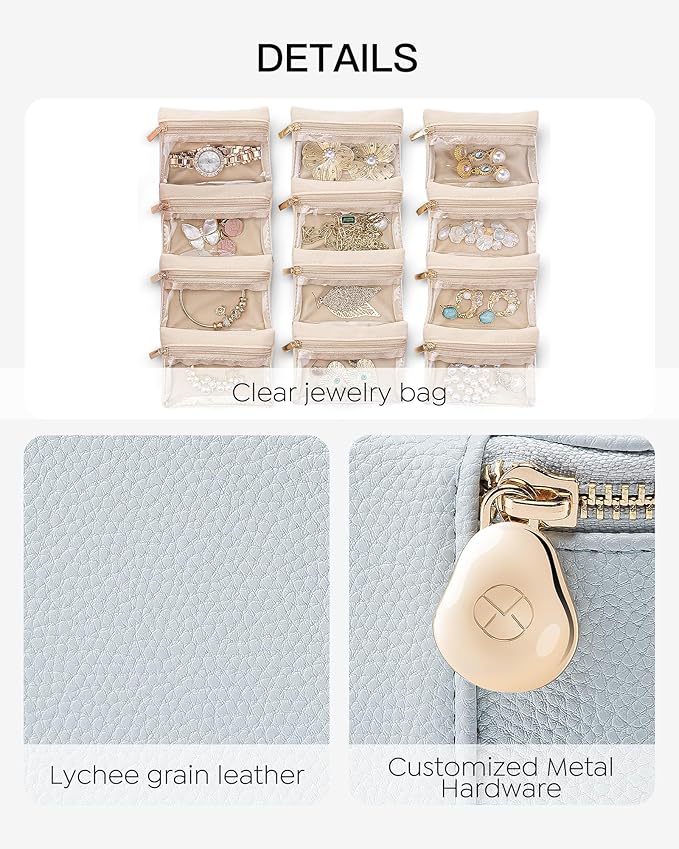 Vlando Travel Jewelry Case Organizer, Small Jewelry Box - Image 3