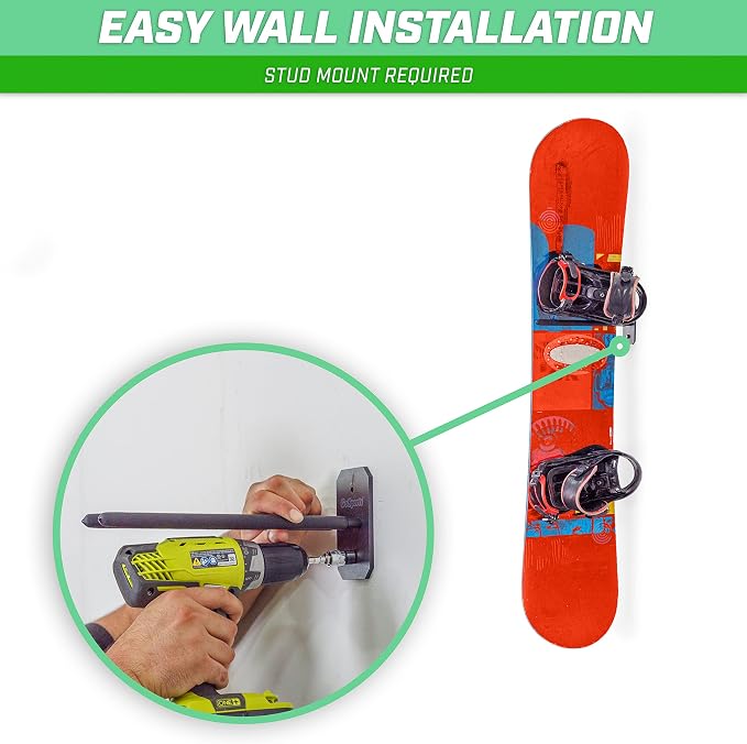 GoSports Wall Mounted Ski and Snowboard Storage Rack - Image 5