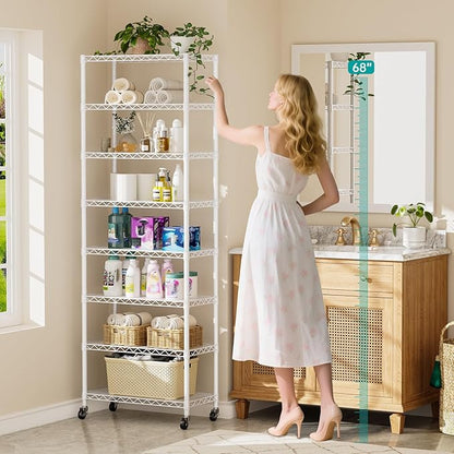 SINGAYE 8 Tier Shelf Organizer Storage Metal Shelves Garage Wire Shelving Unit - Image 4