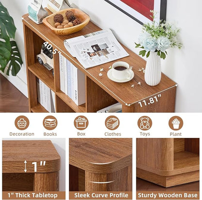 6 Cube Storage Book Shelf, Floor Standing 2-Tier Wooden Bookshelf - Image 3