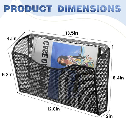 MINDEPOT Wall File Organizer, Hanging Wall File Holder, 1 Pack, Metal Mesh Wall - Image 2