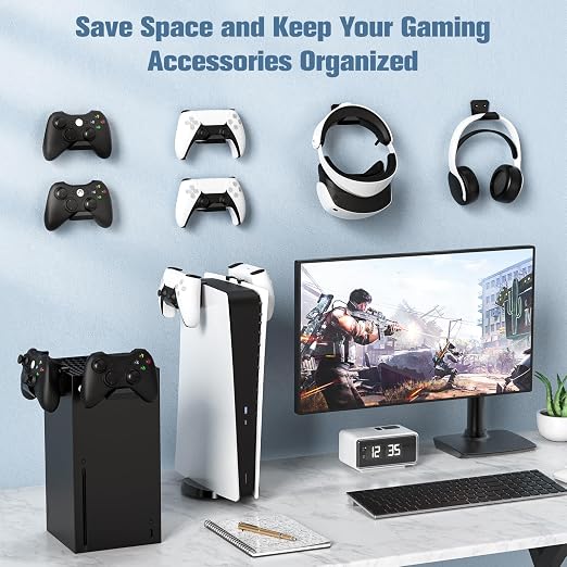 KUNSLUCK 6 Pack Controller Wall Mount – Universal Game Controller Holder - Image 2