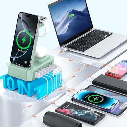 300W Charging Station for Multiple Devices Apple, Zutspzss 10 in 1 Wireless - Image 3