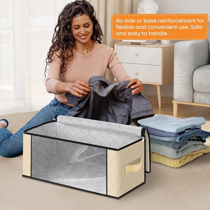 Fab totes 35L Closet Organizers and Storage, Foldable Under Bed Storage - Image 3