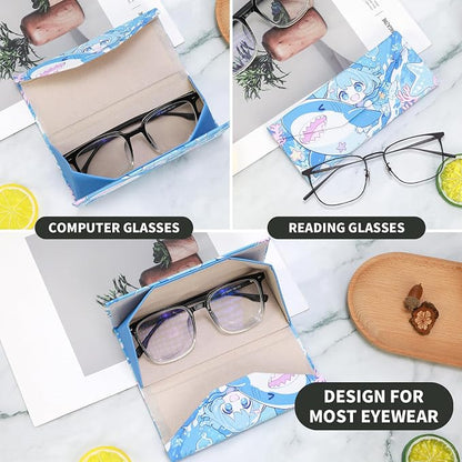 Foldable Glasses Case, Magnetic PU Leahter Sunglasses Case, Cute Hard Shell - Image 2