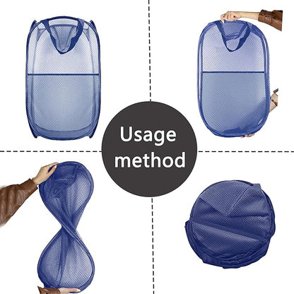 Collapsible Pop Up Laundry Hamper, Extra Large Mesh Foldable Laundry Basket - Image 3