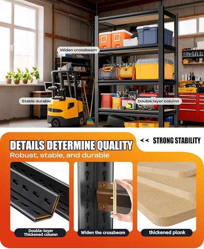 71.2" H Garage Shelving Heavy Duty Storage Shelves, Metal Adjustable Shelving - Image 7