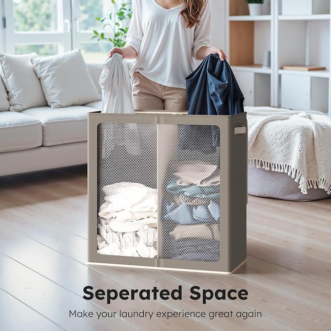SOLEDI Large Double Laundry Hamper - Image 3