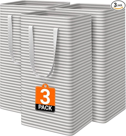 3 Pack Large Laundry Basket, Waterproof & Freestanding Laundry Hamper, by Unknown