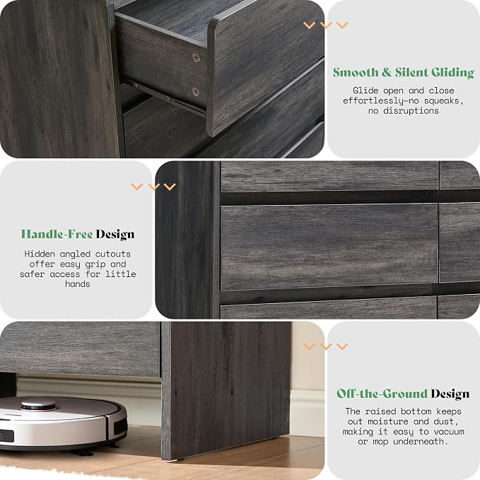 AMERLIFE 7 Drawer Dresser for Bedroom, Anti-Tip Kit, Wood Cabinet Organizer for - Image 6