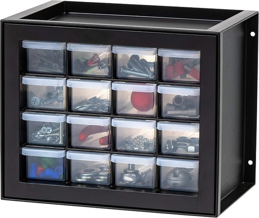 IRIS USA 16-Drawer Small Drawer Organizer, Garage Desk Storage, Stackable by IRISUSA