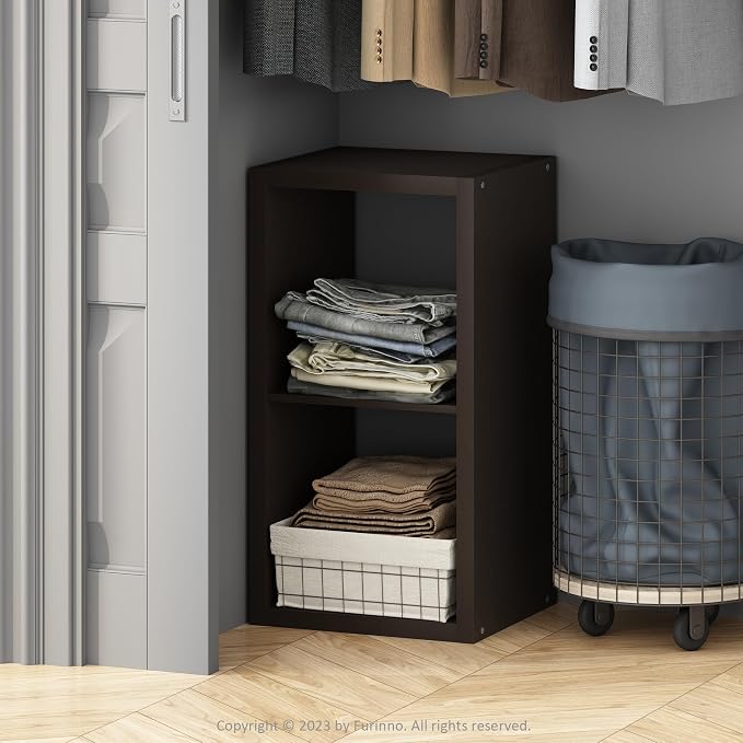 Furinno Cubic Extra Thick 2-Cube Closet Organizers and Storage, Dark Oak | 14.6 by Furinno-FitsYourSpaceFitsYourBudget