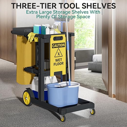 YITAHOME 3-Shelf Cleaning Carts on Wheels, - Image 6