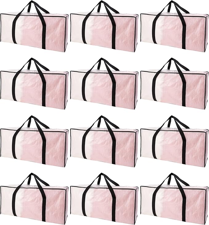 Extra Large Moving Bags with Zippers & Carrying Handles, Heavy-Duty Storage Tote by PANDA+JOYS
