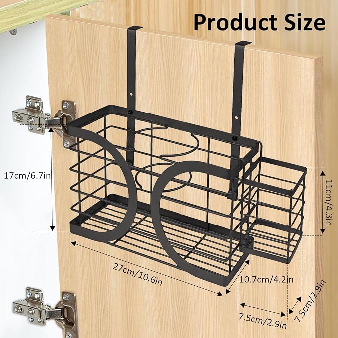 Elegant Black Wall Mounted Hair Dryer Holder - Image 2