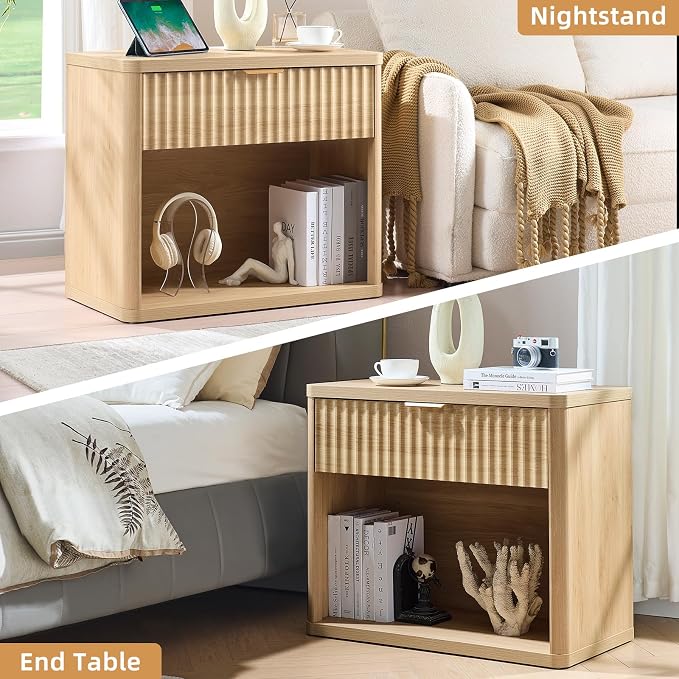 LEYAOYAO 31" Wide Fluted Nightstand - Image 9