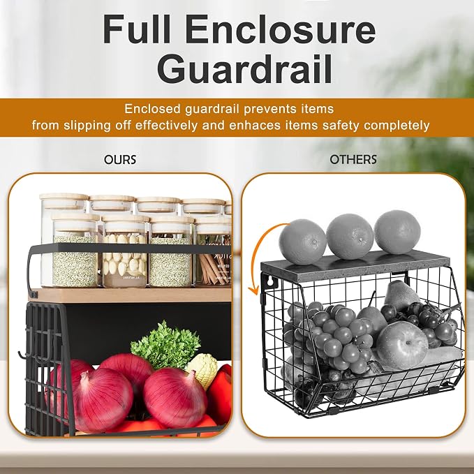 2 Set Magnetic Shelf for Fridge, Onion and Potato Spice Snacks Fruit and - Image 5