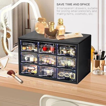 Desk Storage Organizer with 9 Drawers, FODIENS Stackable Desktop Craft Drawer - Image 4