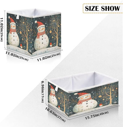 Snowman and Bird Closet Organizers Storage Cubes Storage Bins Shelf Baskets - Image 3