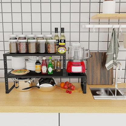 Expandable Cabinet Shelf Organizer Storage Spice Rack Shelves - Image 2