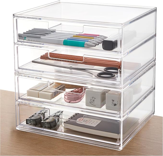 STORi Stackable Desk Drawer Organizer, 4 Wide Drawers by STORi