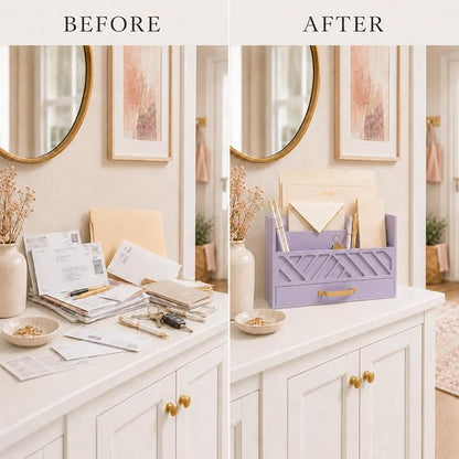 BLU MONACO | Wooden Mail Organizer Countertop - Image 6