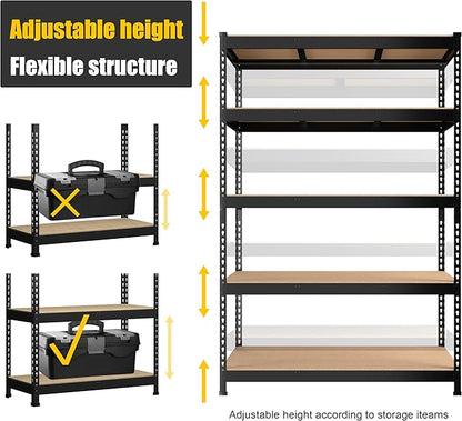 PrimeZone 48" W x 24" D x 72" H Heavy Duty Storage Shelves, 5 Tier Adjustable - Image 6