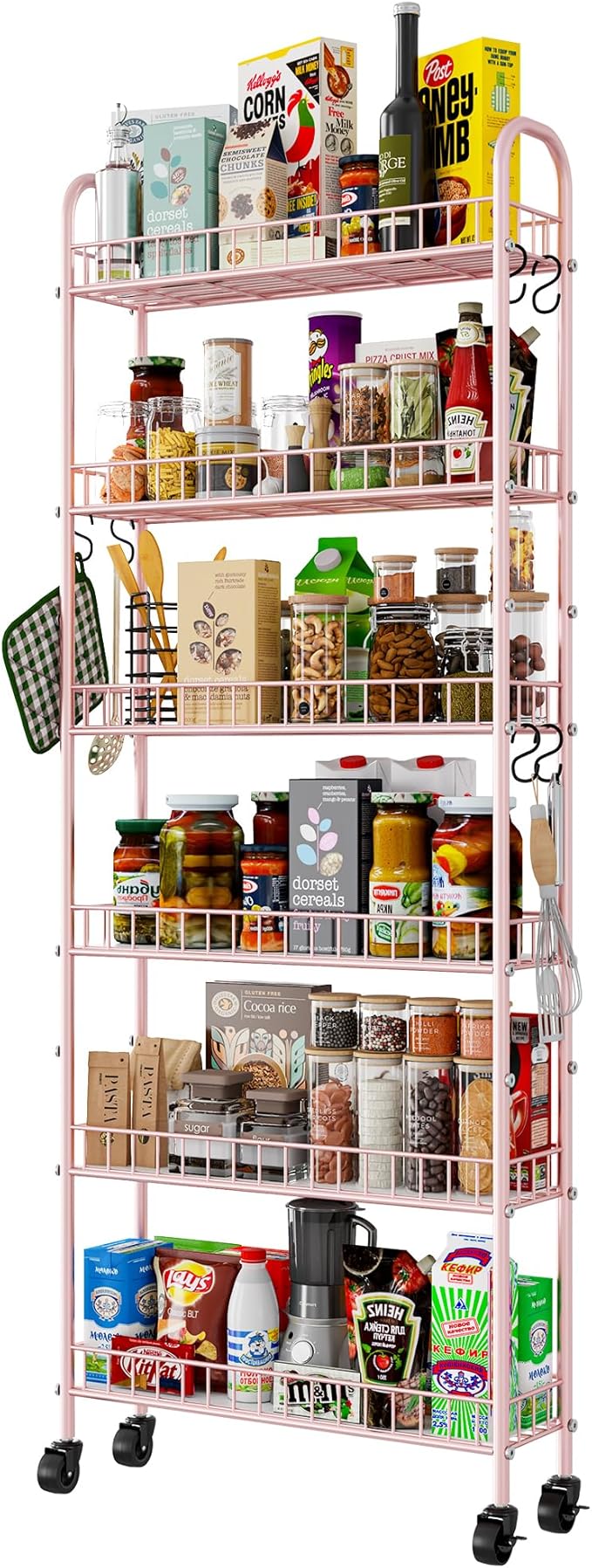 6 Tier Slim Rolling Storage Cart by Qiaoxuan