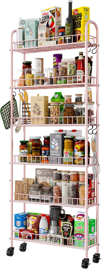 6 Tier Slim Rolling Storage Cart by Qiaoxuan