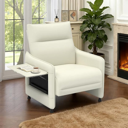 Upholstered Accent Sofas Set of 2, Modern Faux Leather Sofa Chairs - Image 8