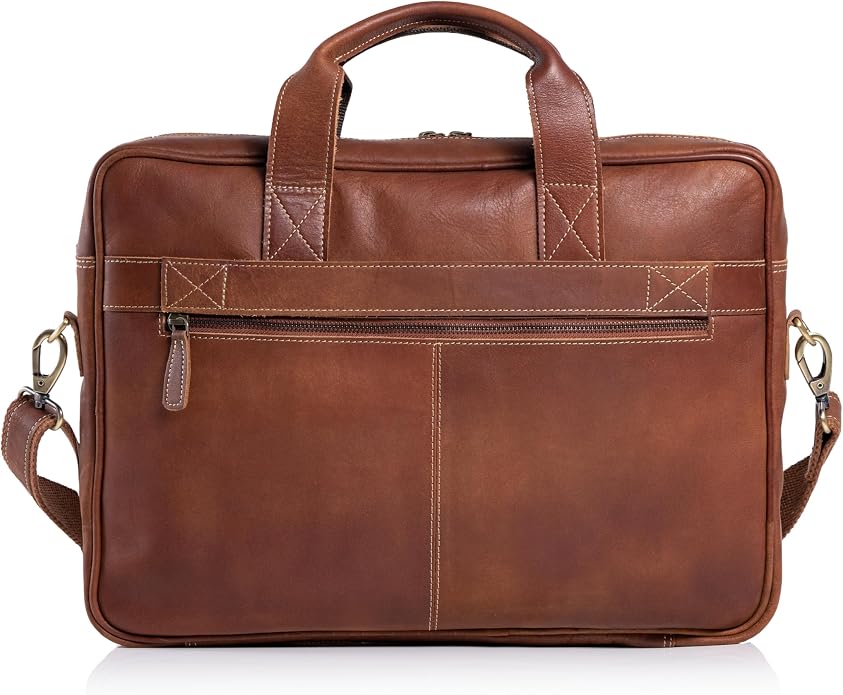 KomalC 16 Inch Leather briefcases Laptop Messenger Bags - Image 5