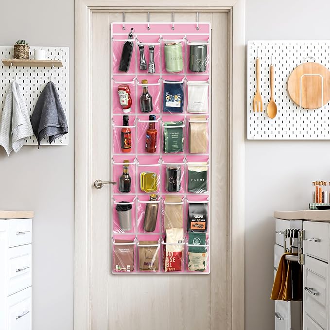 Simple Houseware 24 Pockets Large Clear Pockets Over The Door Hanging Shoe - Image 7