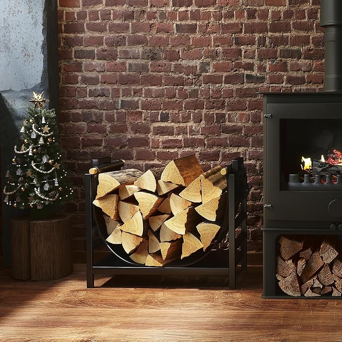 DOEWORKS Indoor Firewood Rack 18 Inch Fireplace Log Holder - Image 5