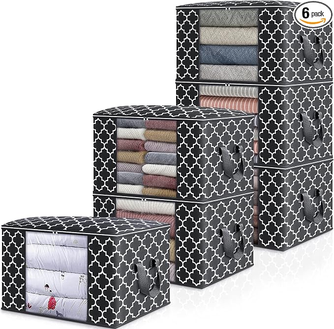WISELIFE Storage Bags 100L 6-Pack Large Blanket Clothes Organization and by WiseLife
