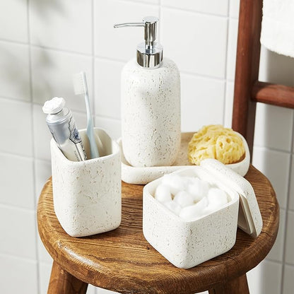 4-Pieces Bathroom Accessory Set Hight Quality Polyresin Ensemble-Lotion - Image 5