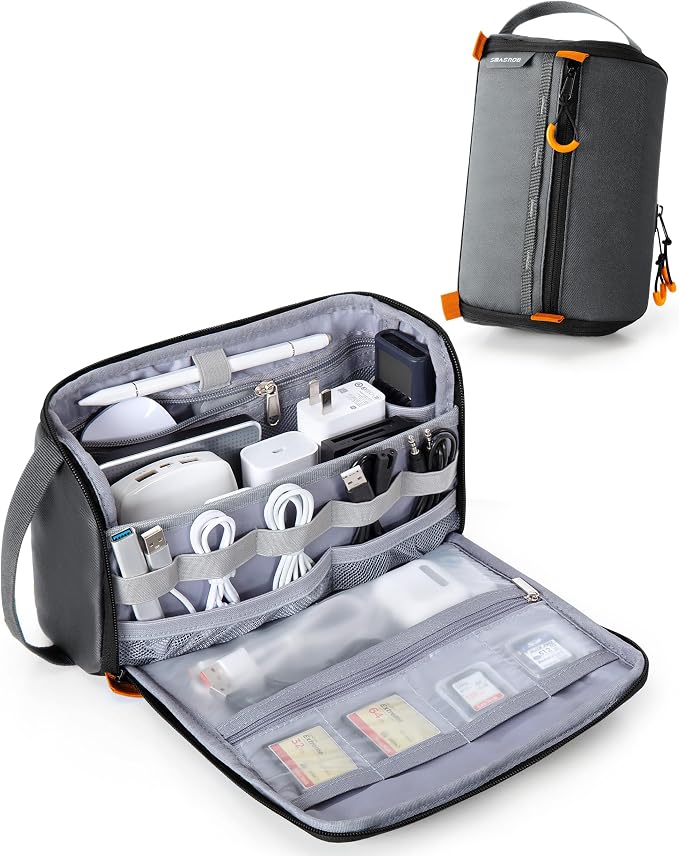 Smasrob Electronics Organizer Travel Case, Tech Bag Charger Pouch, Elastic Bands by Smasrob