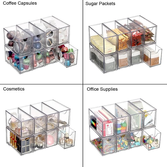 ELLDOO 8 Drawers Tea Bag Organizer, Coffee Pod Snack Storage - Image 4