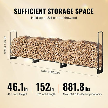 VEVOR 12.7FT Outdoor Firewood Rack - Image 3