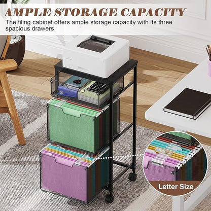 Sbanmao 3 Drawer Mobile File Cabinet - Image 5