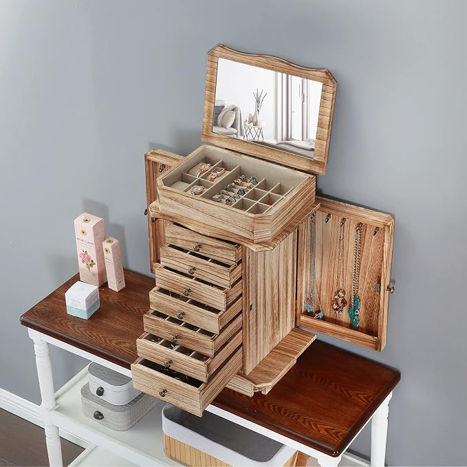 Emfogo Standing Jewelry Armoire, 7 Drawers & 2 Side Doors Jewelry Amoire - Image 4