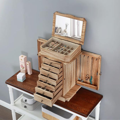 Emfogo Standing Jewelry Armoire, 7 Drawers & 2 Side Doors Jewelry Amoire - Image 4