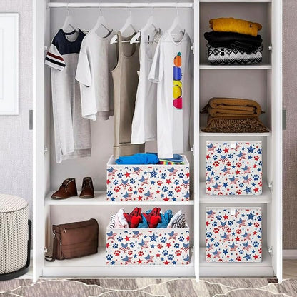 Flag Dog Paw Stars Pattern Closet Organizers Storage Cubes Storage Bins Shelf - Image 7