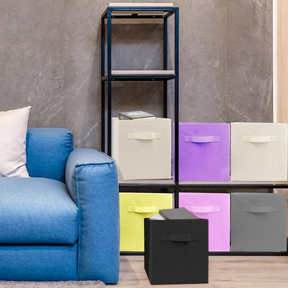 2 Pcs Storage Cubes, 10.5 Inch Collapsible Storage Bins, Fabric Foldable Bins - Image 8