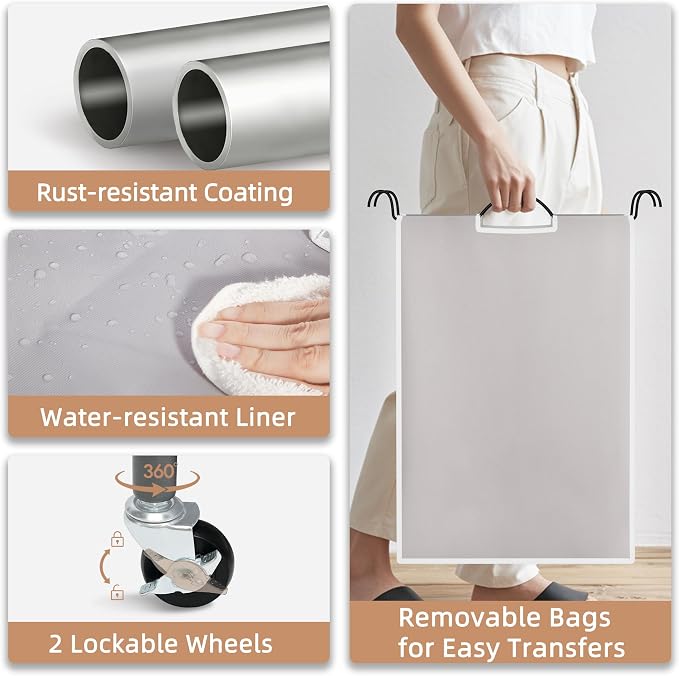 STORAGE MANIAC Laundry Sorter 4 Section, 47.5 Gal Laundry Hamper - Image 4