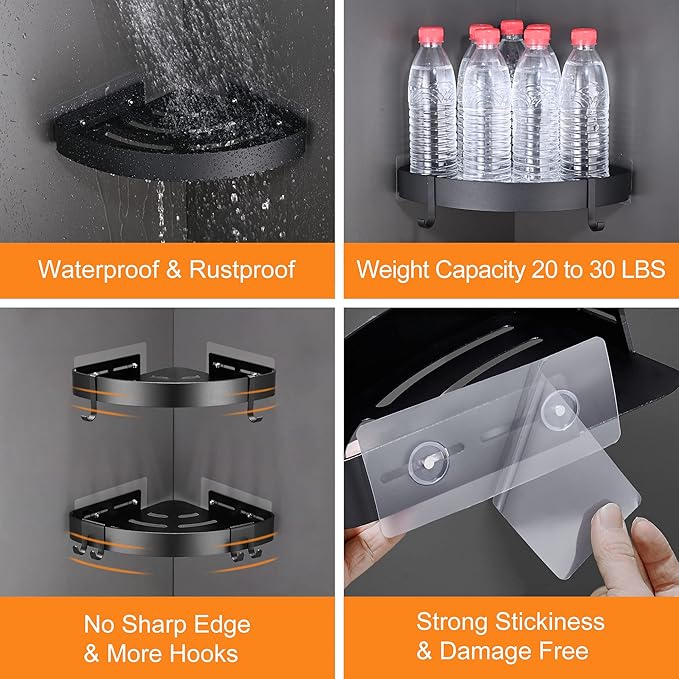 DUFU Adhesive Corner Shower Caddy - Image 3